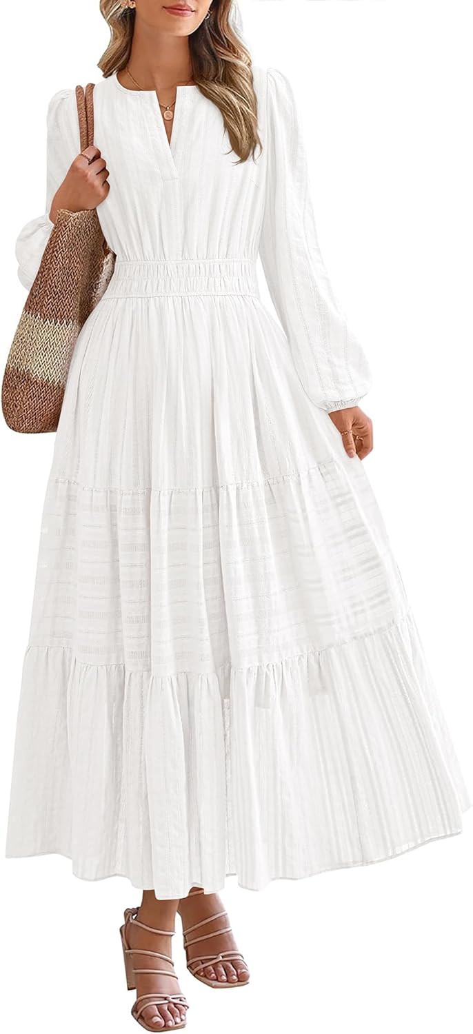 BTFBM Fall Dresses for Women 2025 Casual Long Sleeve Maxi