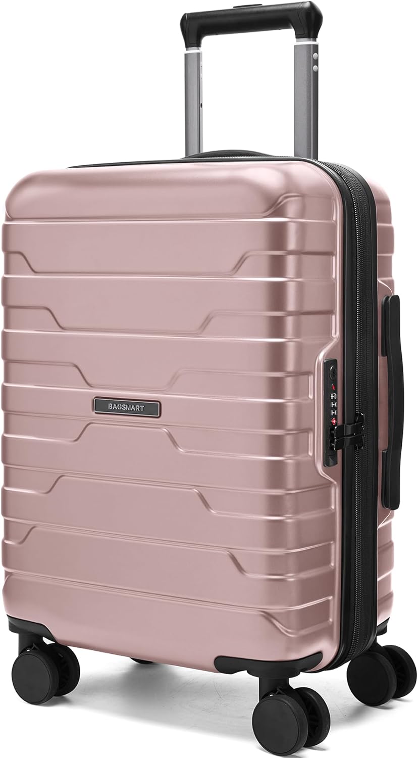 BAGSMART 20 Inch Carry On Luggage with Spinner Wheels and TSA Lock
