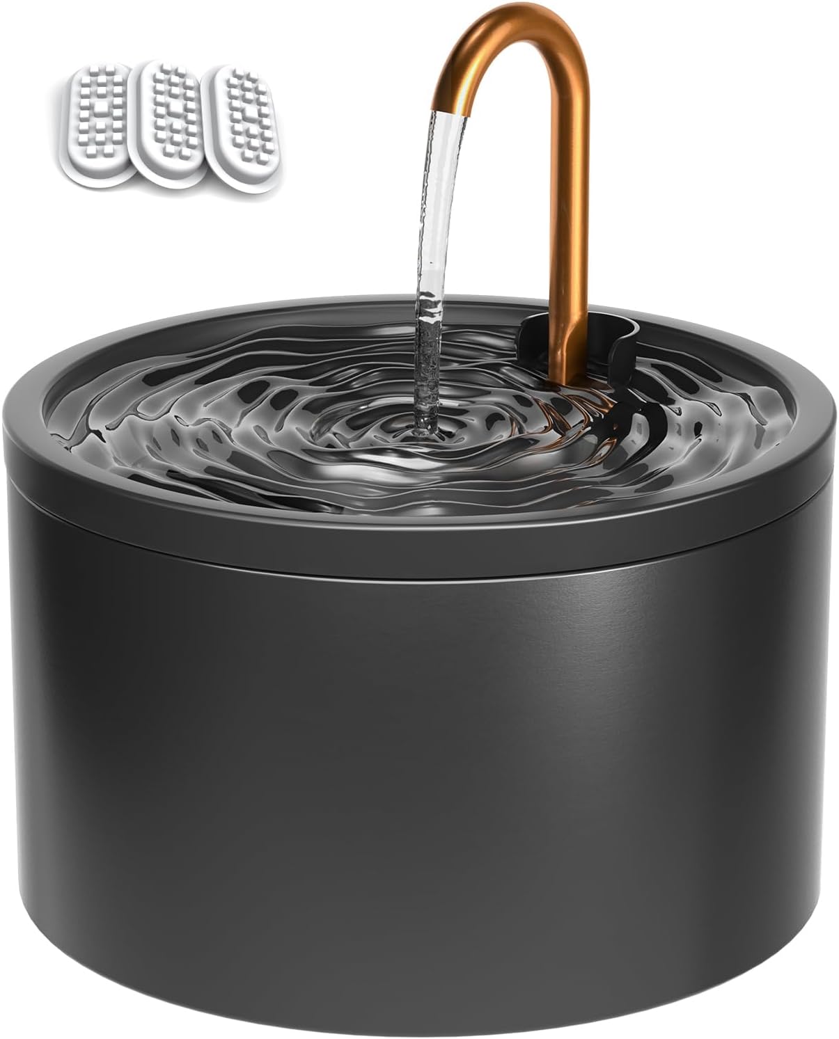 DOOOB Ceramic Cat Water Fountain with Ultra-Quiet Pump & Filters