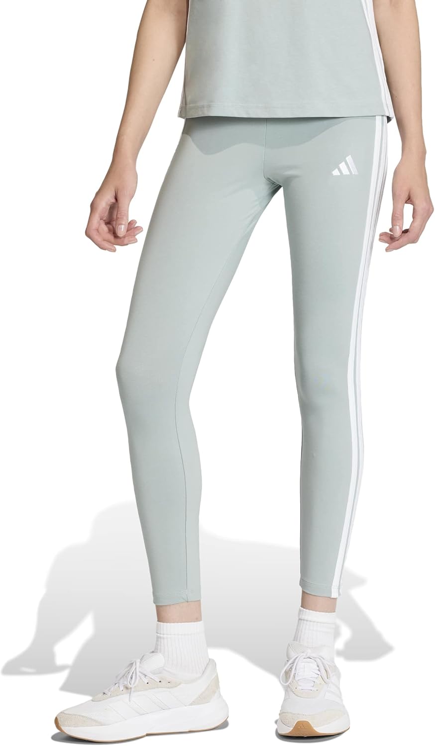 Adidas Womens Essentials 3-Stripes Cotton Leggings for Comfort