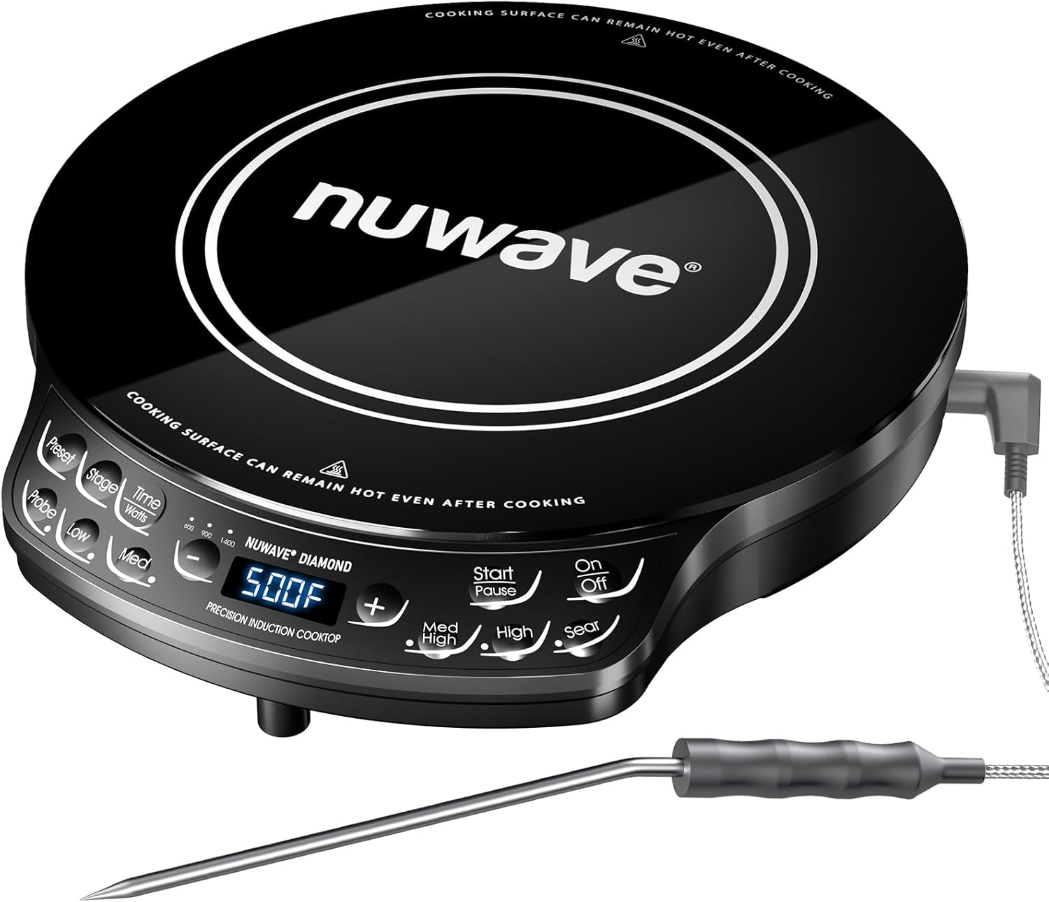 Nuwave Portable Induction Cooktop Diamond with Smart Probe