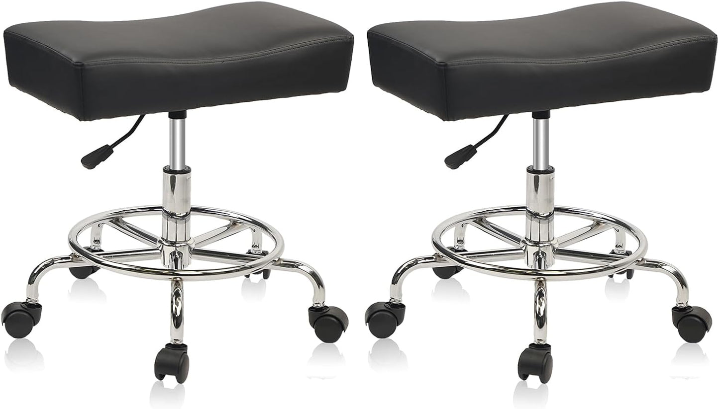 Heavy Duty Extra Wide Rolling Stool for Spa Salon and More