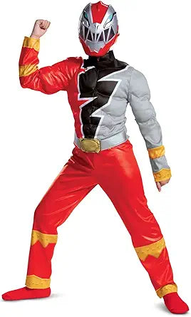 Kids Power Rangers Dino Fury Red Ranger Costume for Fun Play