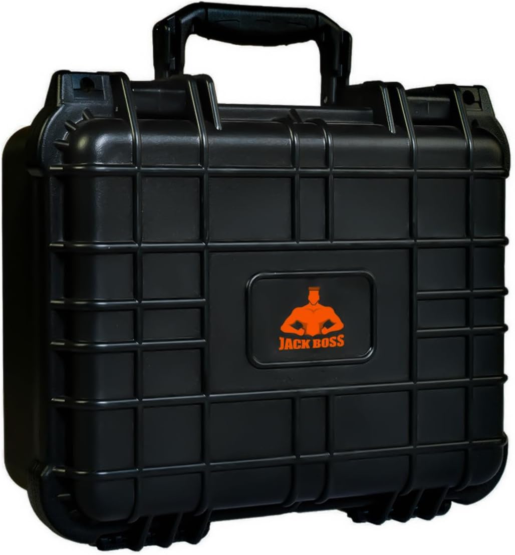 JACK BOSS Hard Case: Weatherproof & Customizable for Drones/Camera, 14x11.5x6