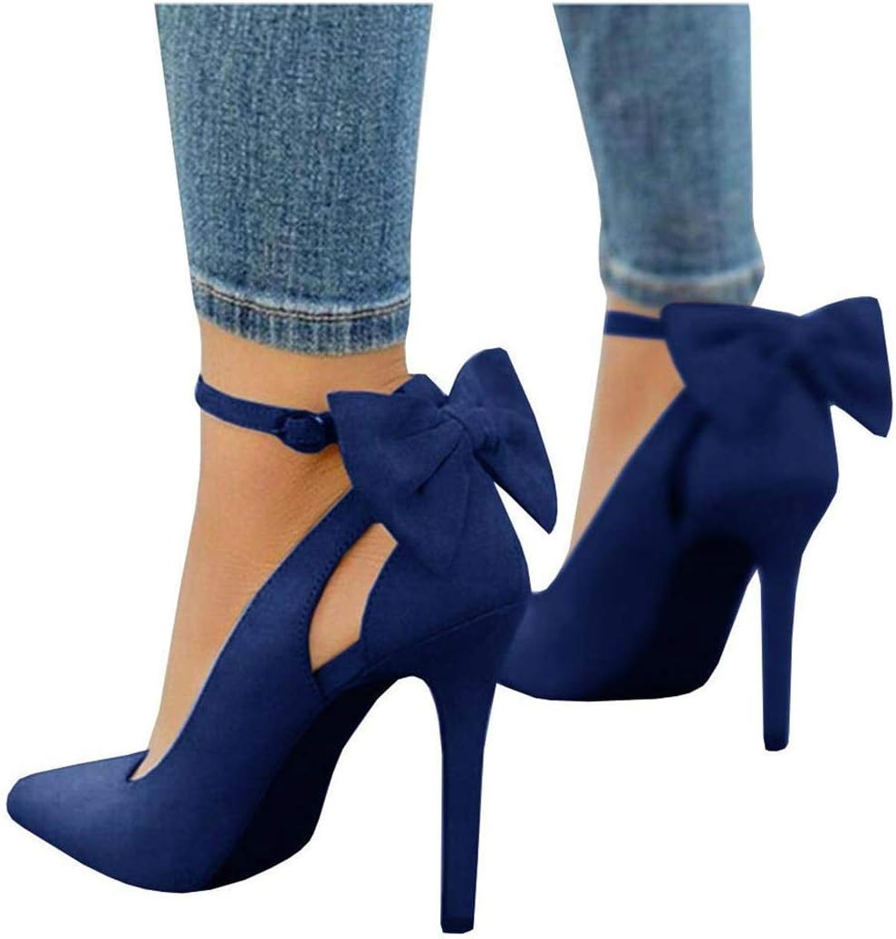 PiePieBuy Women's Pointed Toe High Heels Ankle Strap Pumps