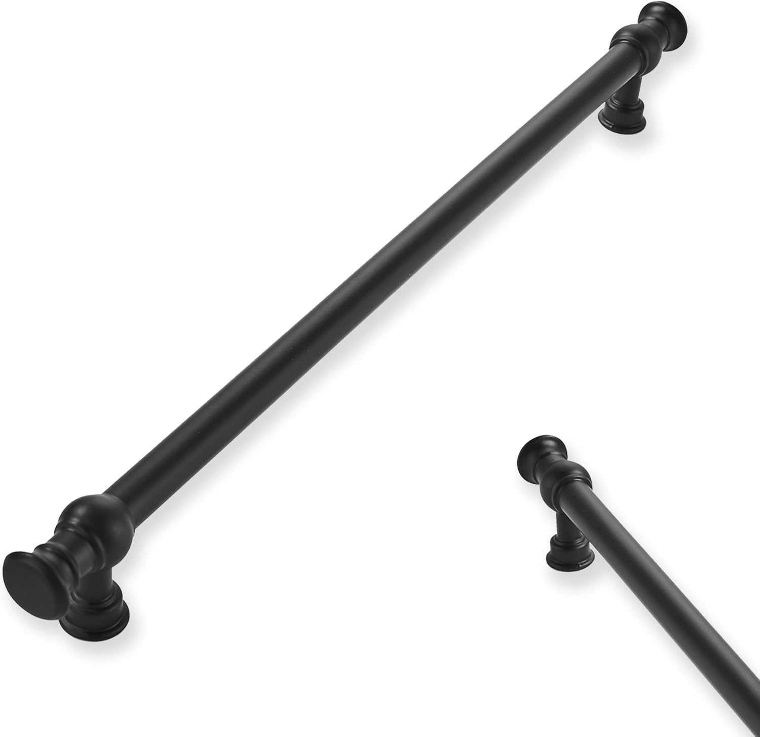 10-Pack 8in Matte Black Cabinet Pulls for Kitchen and Bathroom