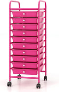 COSTWAY 10-Drawer Rolling Storage Cart - Versatile Space Saver