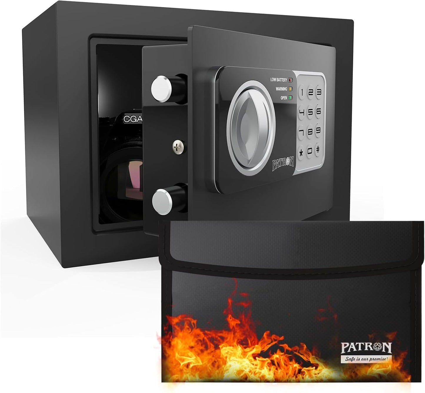 PATRON Fireproof Safe Box for Home - Compact Security Solution
