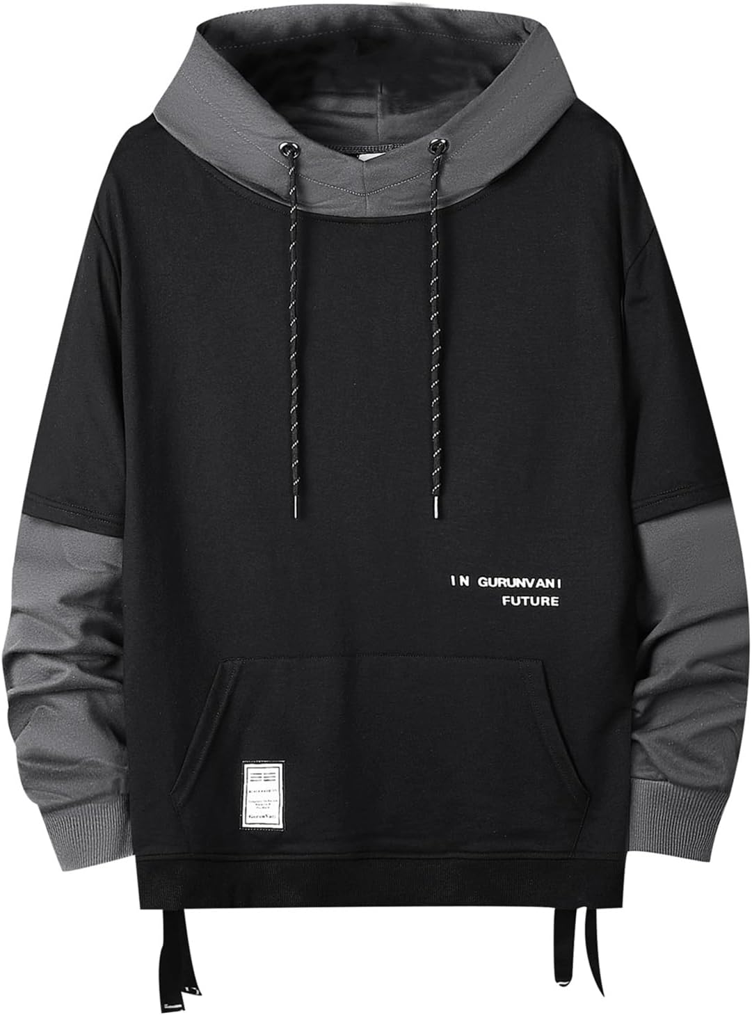 GURUNVANI Color Block Hoodie for Men