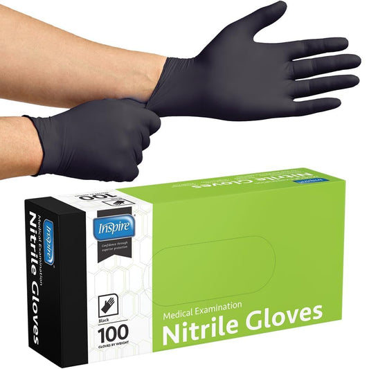 100 Count Large Black Nitrile Gloves | Safety & Comfort