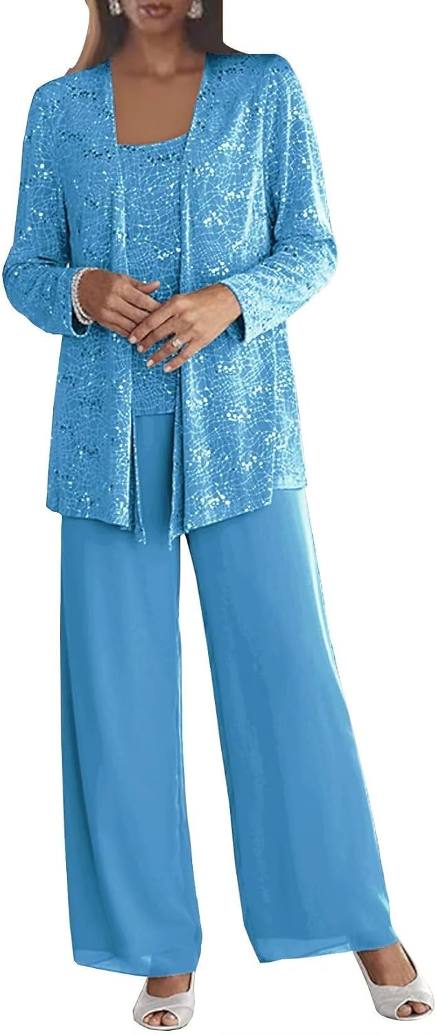 Chiffon Mother of The Bride Pant Suits for Elegant Weddings