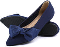 Pointed Toe Ballet Flats for Women with Bow - Comfortable Slip On