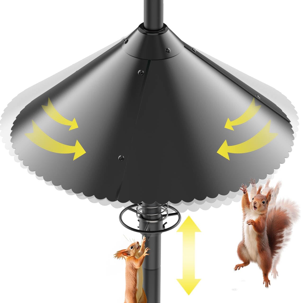 Metal Squirrel Baffle for Bird Feeder Pole - 19 Inch Guard