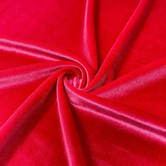 LA Fabric Spot Inc. Stretch Velvet Fabric 58/60 in Light Red