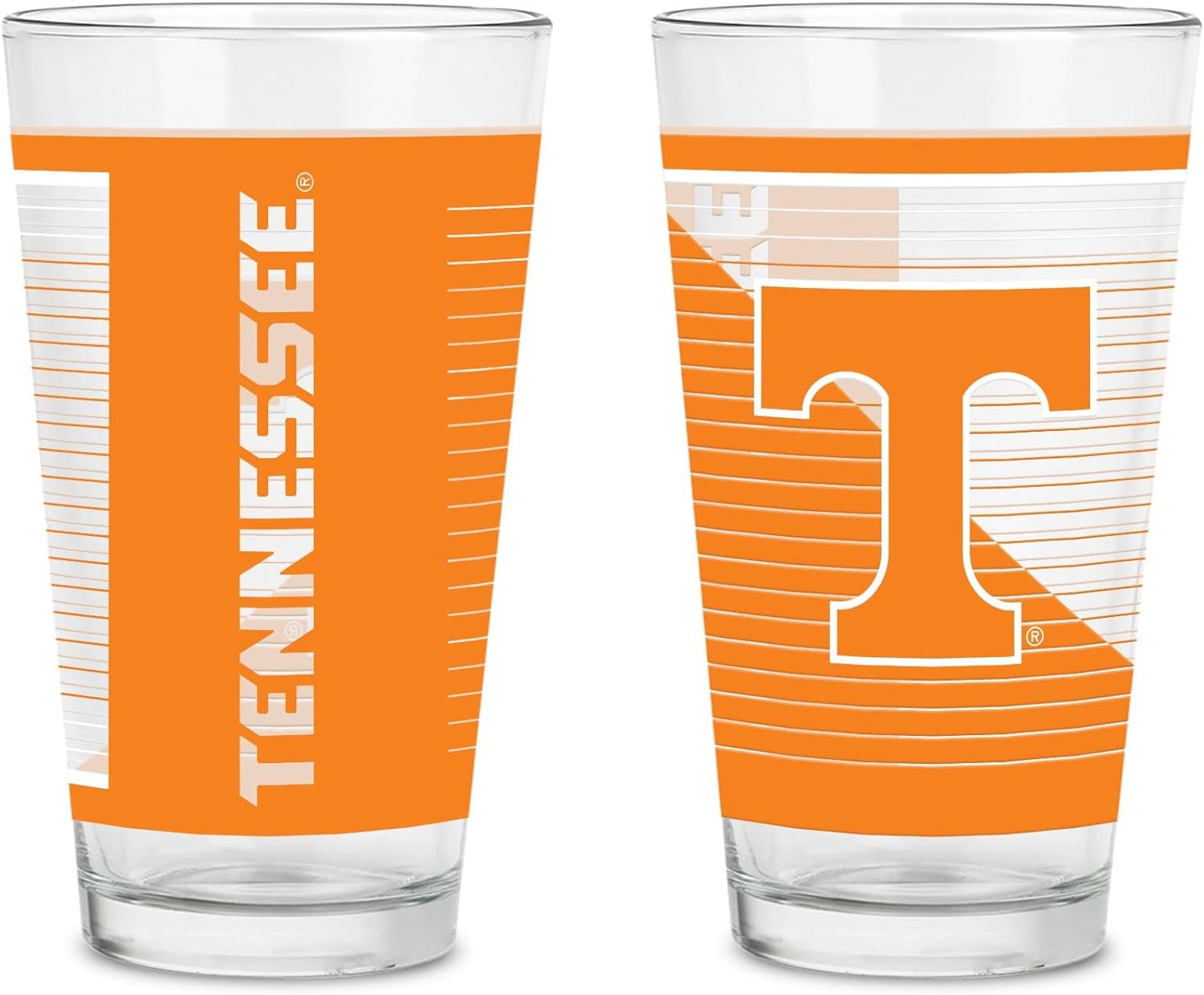 NCAA Modern Pint Glass Set by Rico Industries for True Fans