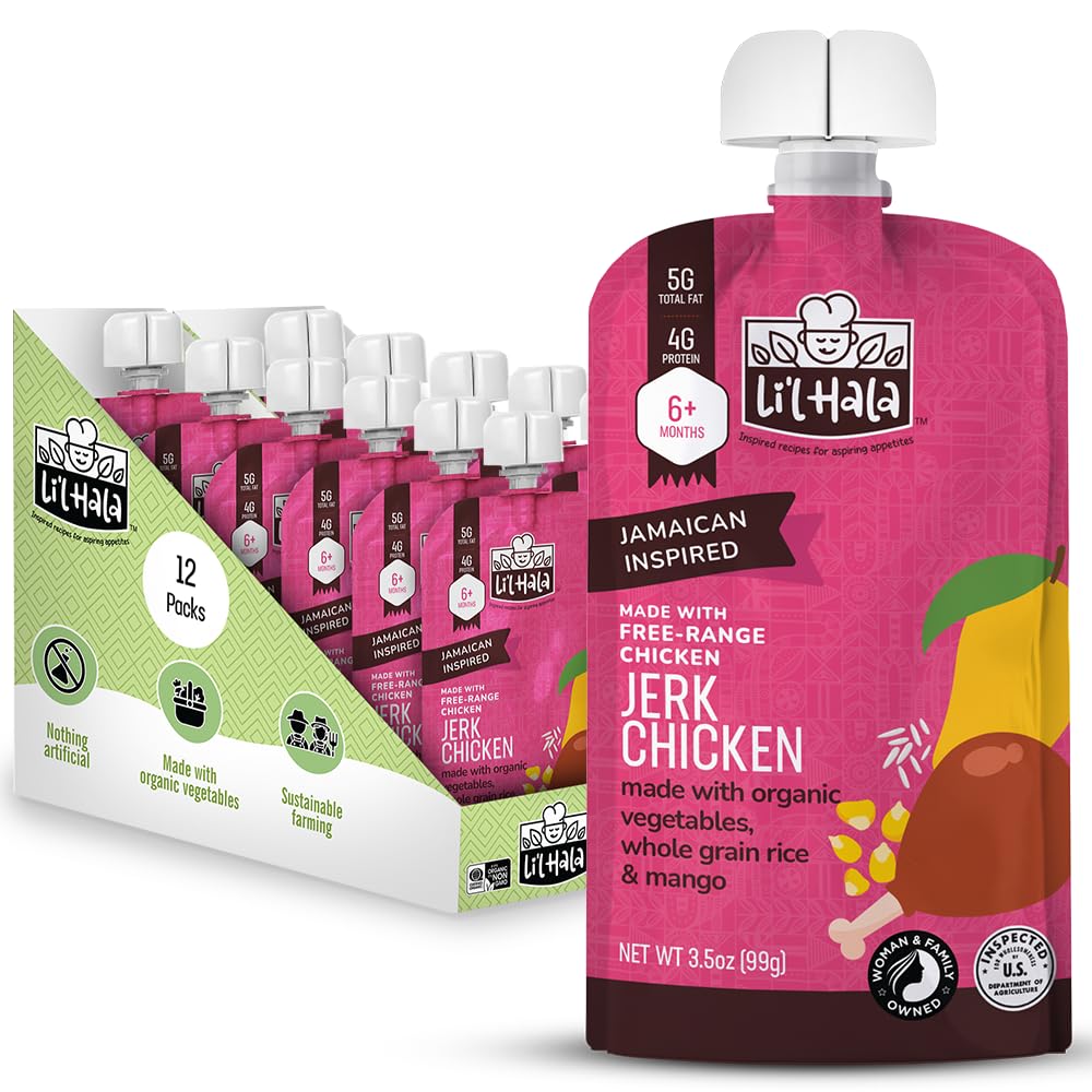 Lil Hala Jerk Chicken Baby Food Pouches for Healthy Eating