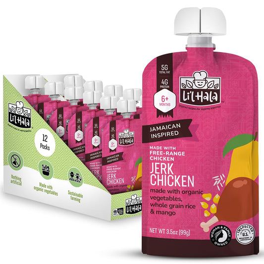 Lil Hala Jerk Chicken Baby Food Pouches for Healthy Eating