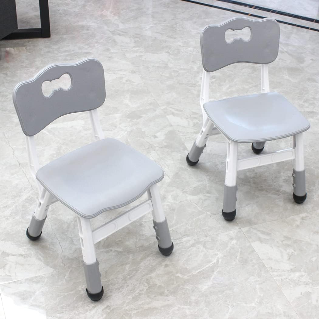 Adjustable Kid Chairs Indoor for Ages 2-6 - 2-Pack Grey
