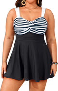 Plus Size Tankini Swimsuit Two Piece Swimdress with Shorts