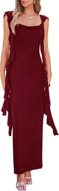 PRETTYGARDEN Women's Summer Wedding Guest Ruffle Maxi Dress