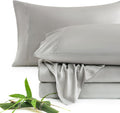 JSD 100% Viscose Bamboo Sheet Set Full Silver Grey - Cooling for Hot