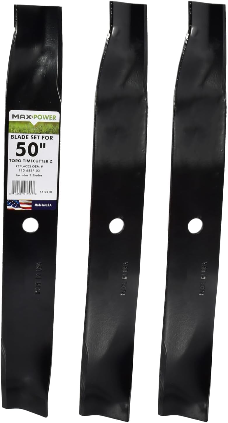 Maxpower 561381B High Lift Blade Set for 50 in Toro Mowers