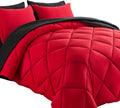 Cosybay Bed in a Bag King Reversible Comforter Set - Reversible Red