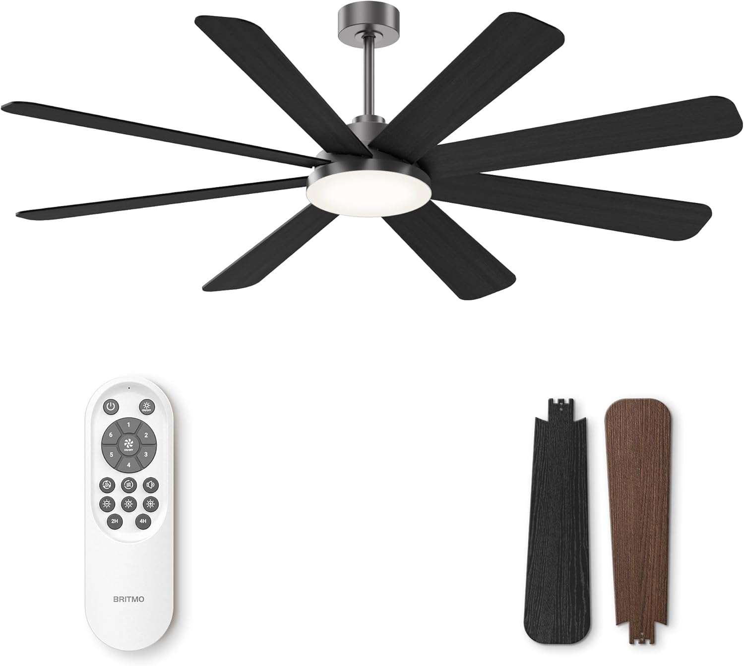 72 Inch Large Room Ceiling Fans with Lights and Remote Control