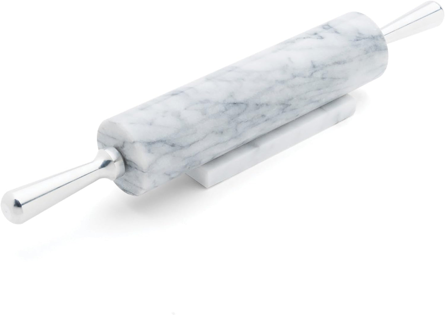 Elegant Marble Rolling Pin with Aluminum Handles for Baking