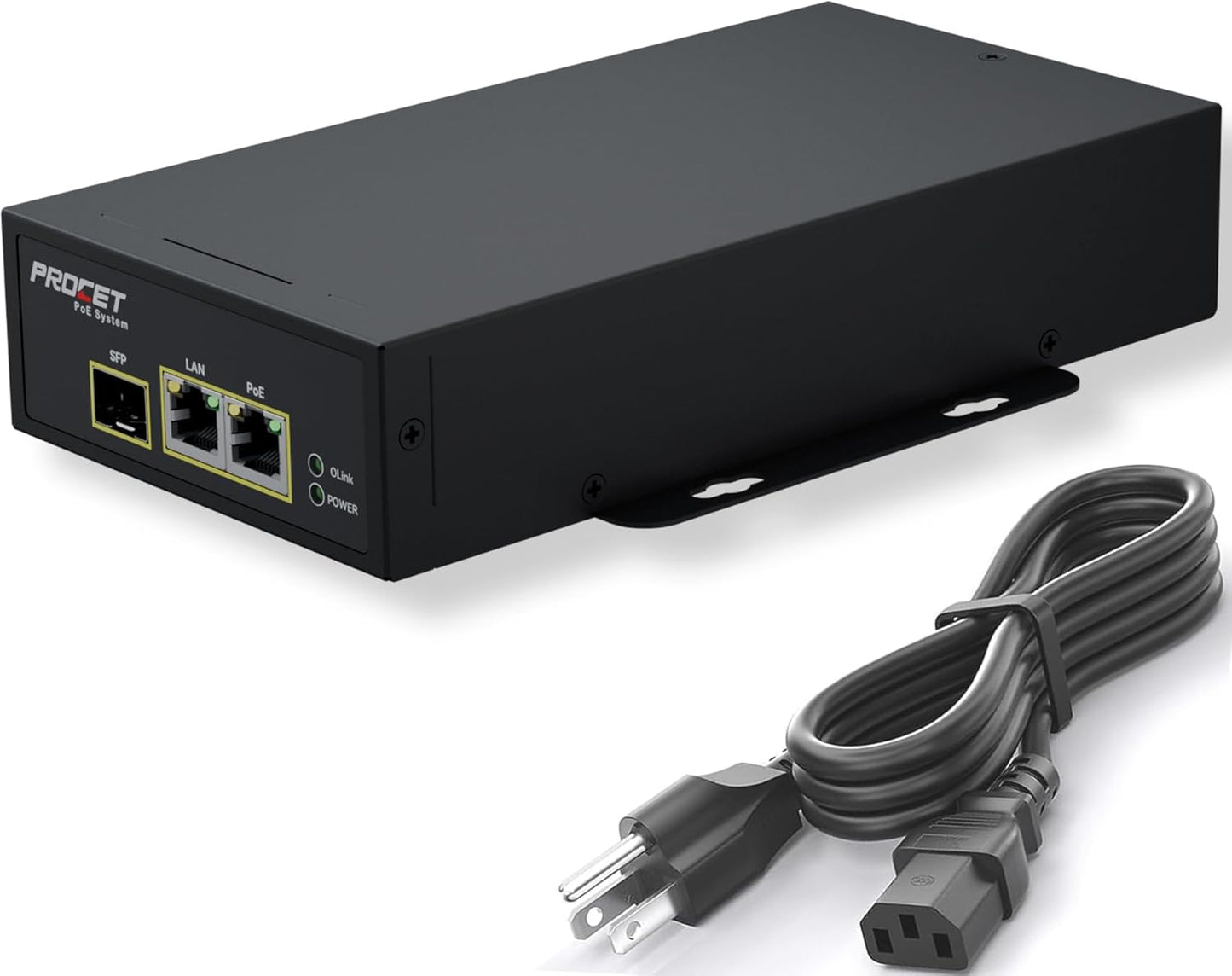 PROCET 60W SFP Fiber PoE Injector for High-Speed Networking