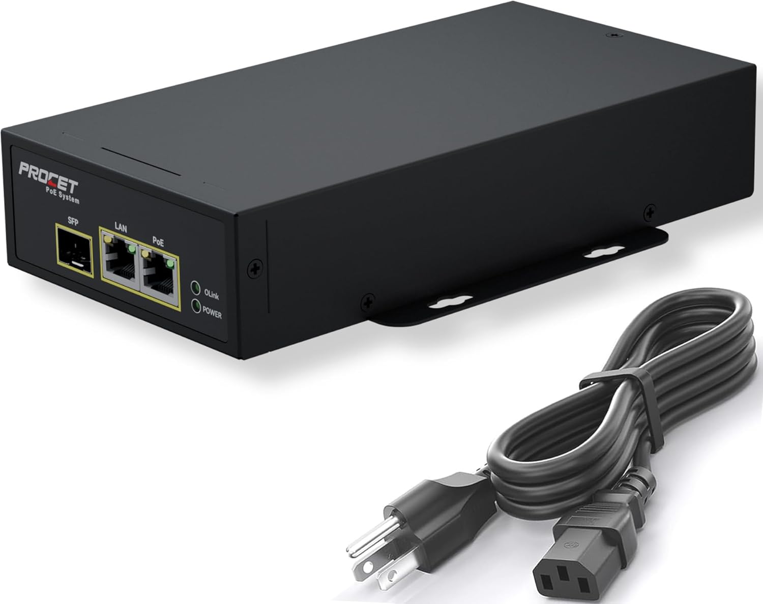 PROCET 60W SFP Fiber PoE Injector for High-Speed Networking