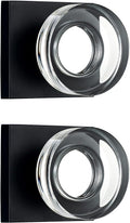 Coolnews 2 Pack Matte Black Dummy Door Knob - Crystal Look for Closets