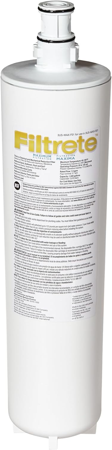 Filtrete Maximum Under Sink Water Filtration Replacement Filter