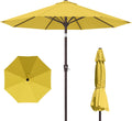 PatioKingdom 10FT Patio Umbrella with Crank and Tilt - Bright Yellow