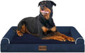 Large Orthopedic Dog Bed XL Bolster Sofa in Navy Blue - Washable