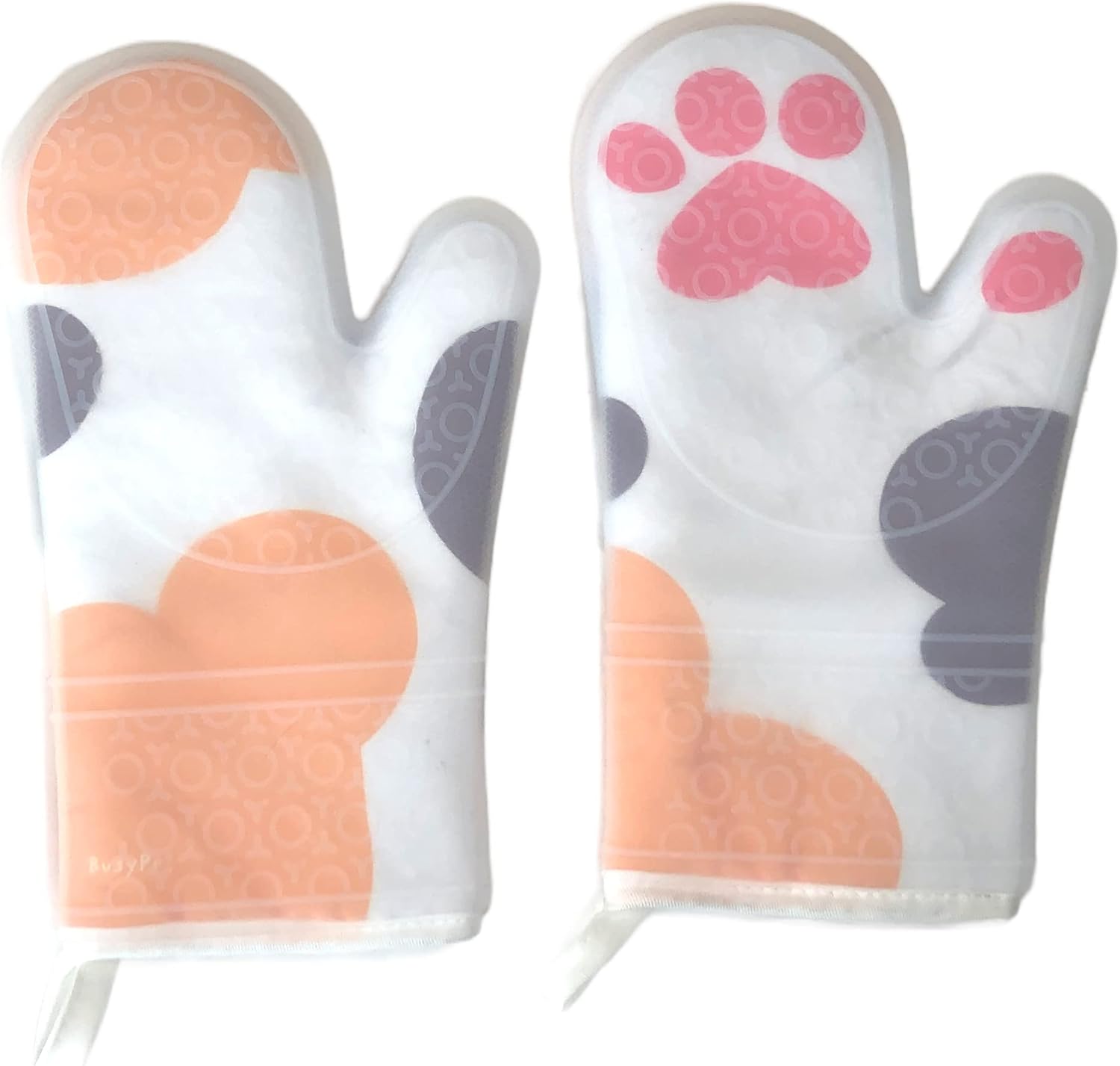 2-Pack Cute Cat Oven Mitts by BusyPet - Heat Resistant