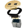 RACO 6239BP Floor Kit with Recessed Duplex - Low-Profile Brass
