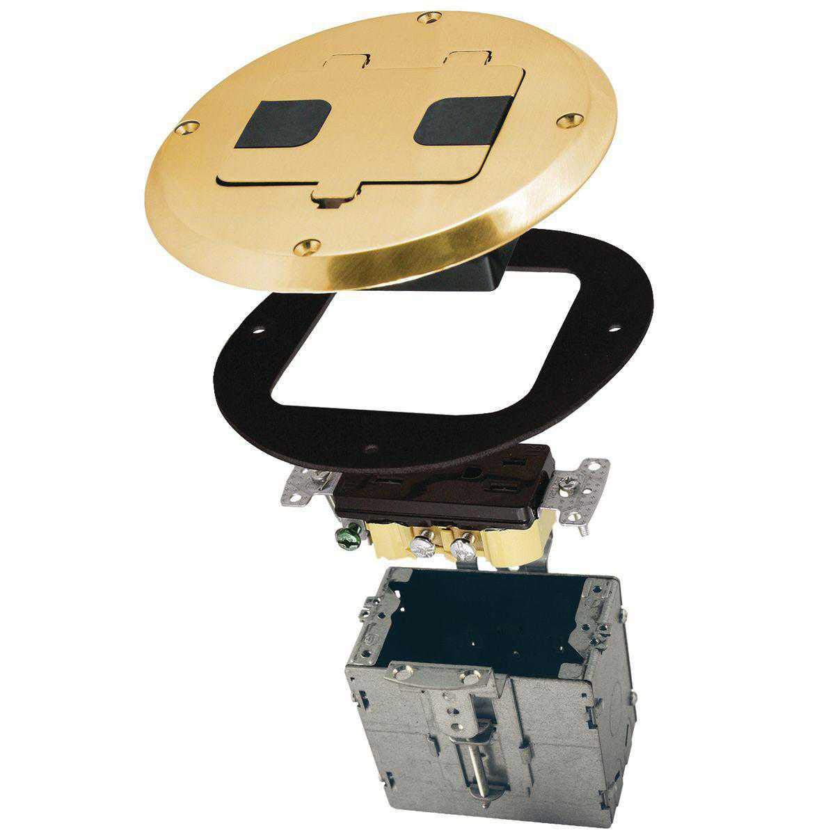 RACO 6239BP Floor Kit with Recessed Duplex 15A TR Device