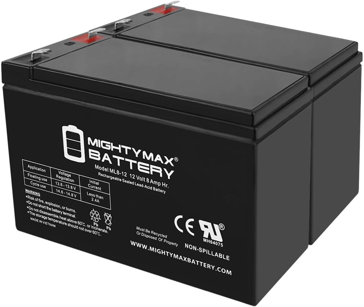 Mighty Max Battery ML8-12 - Reliable 12V 8AH SLA Battery Pack