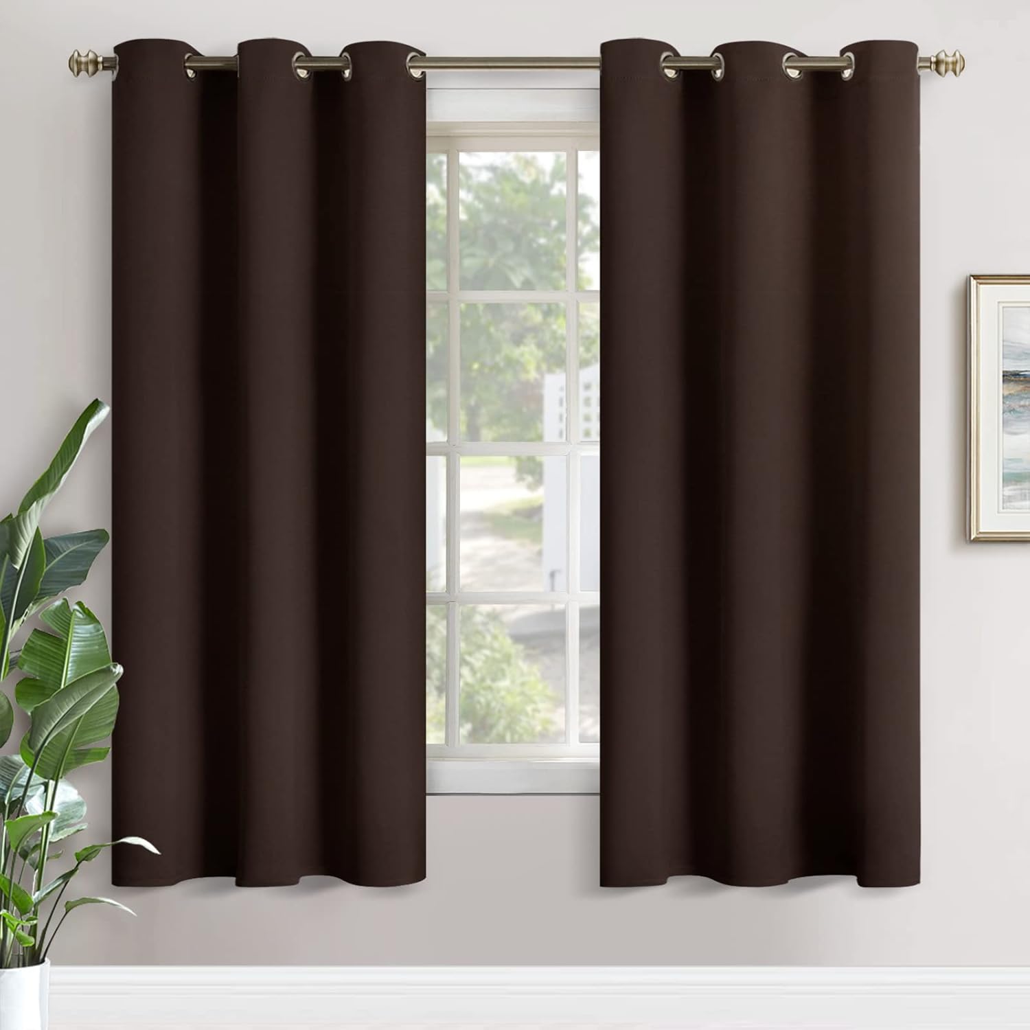 YoungsTex Dark Brown Blackout Curtains for Living Room Decor