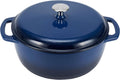 Cast Iron Dutch Oven Pot, Enameled 6-Quart Navy - Durable Cookware