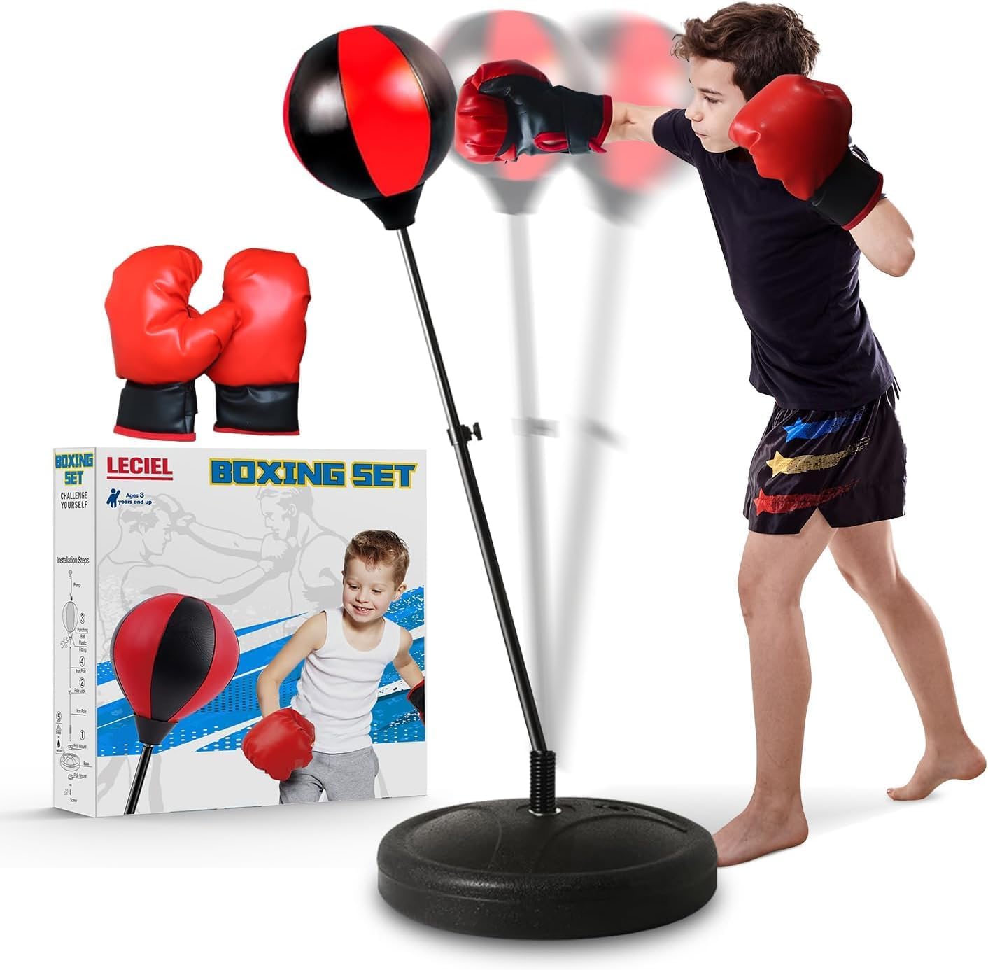 Height-Adjustable Kids Boxing Set by LECIEL – GearMustHave