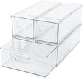 Clear Refrigerator Organizer Bins for Pantry and Food Storage