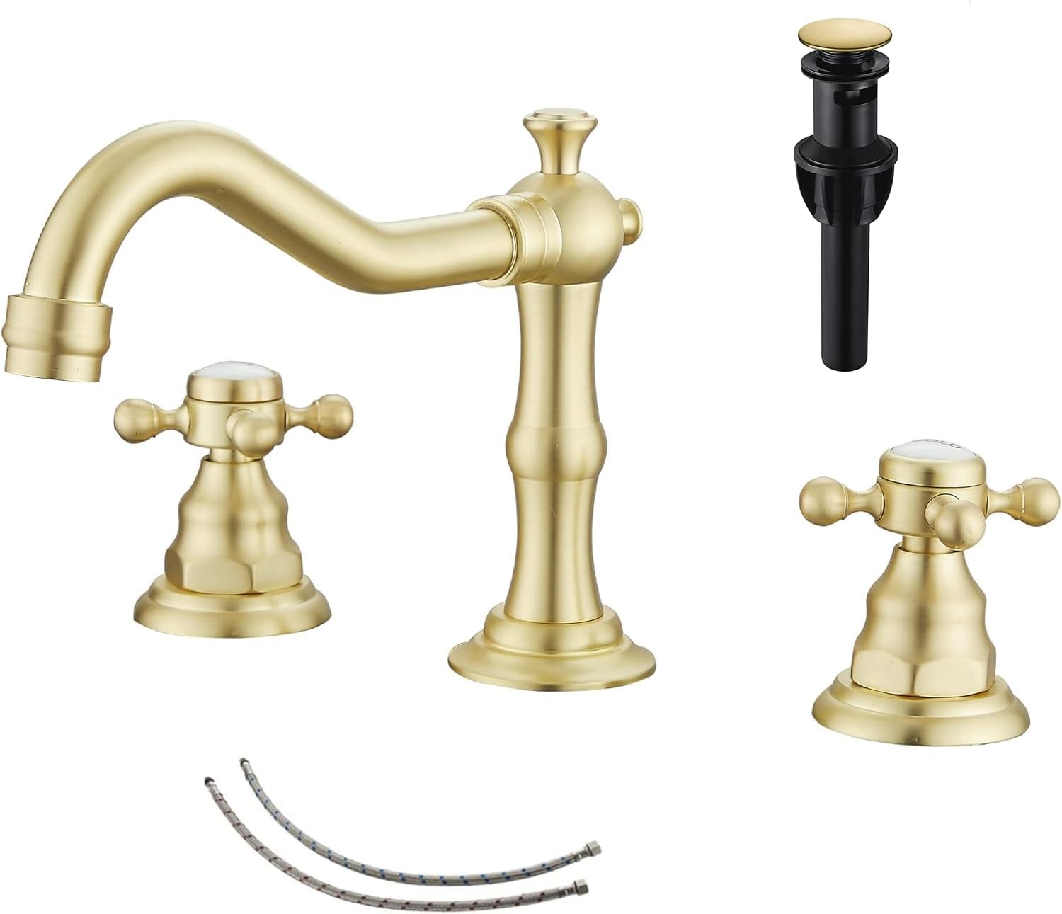 GGStudy Brushed Gold Bathroom Faucet for Stylish Washrooms
