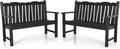 Outdoor Bench Set of 2 Weatherproof Garden Benches - Sturdy Comfort