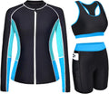 Daci Women 3 Piece Rash Guard Swimsuit - Modest 3PC Swim Set