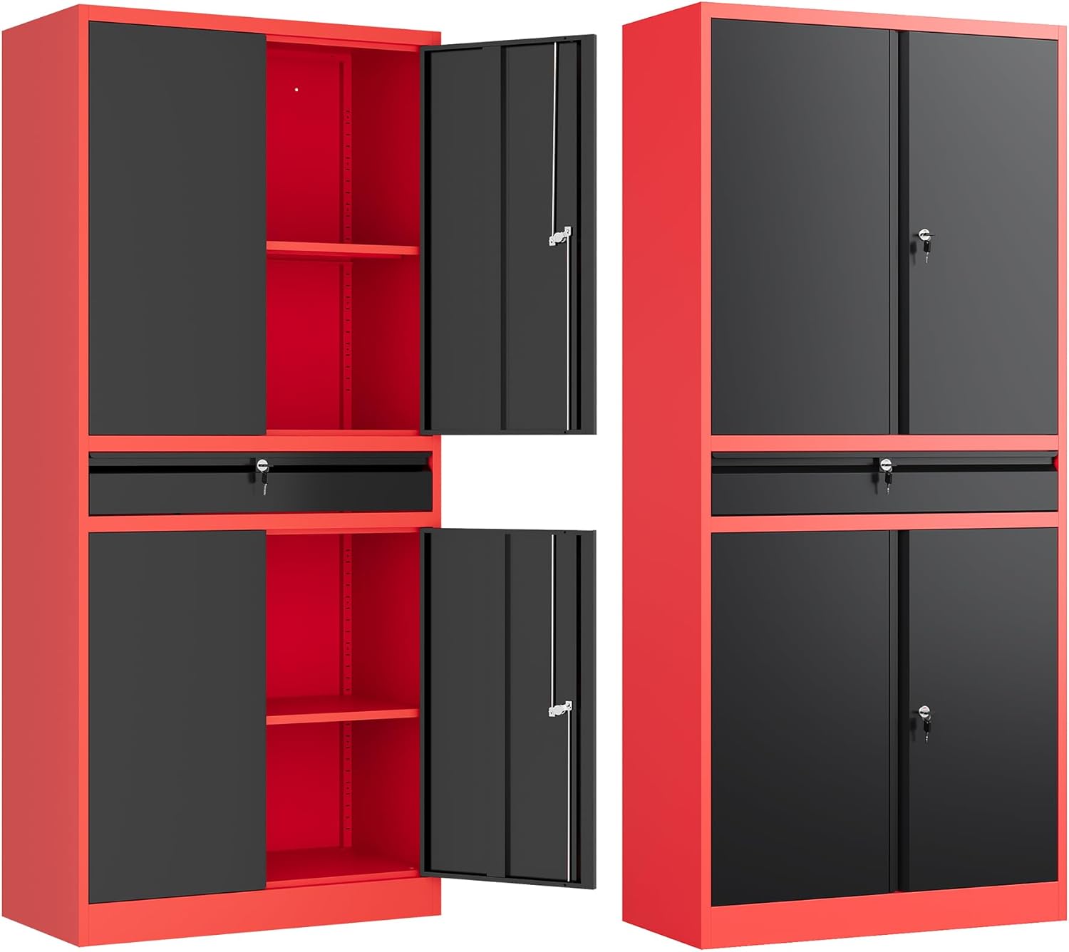 Letaya Metal Garage Storage Cabinet with Adjustable Shelves
