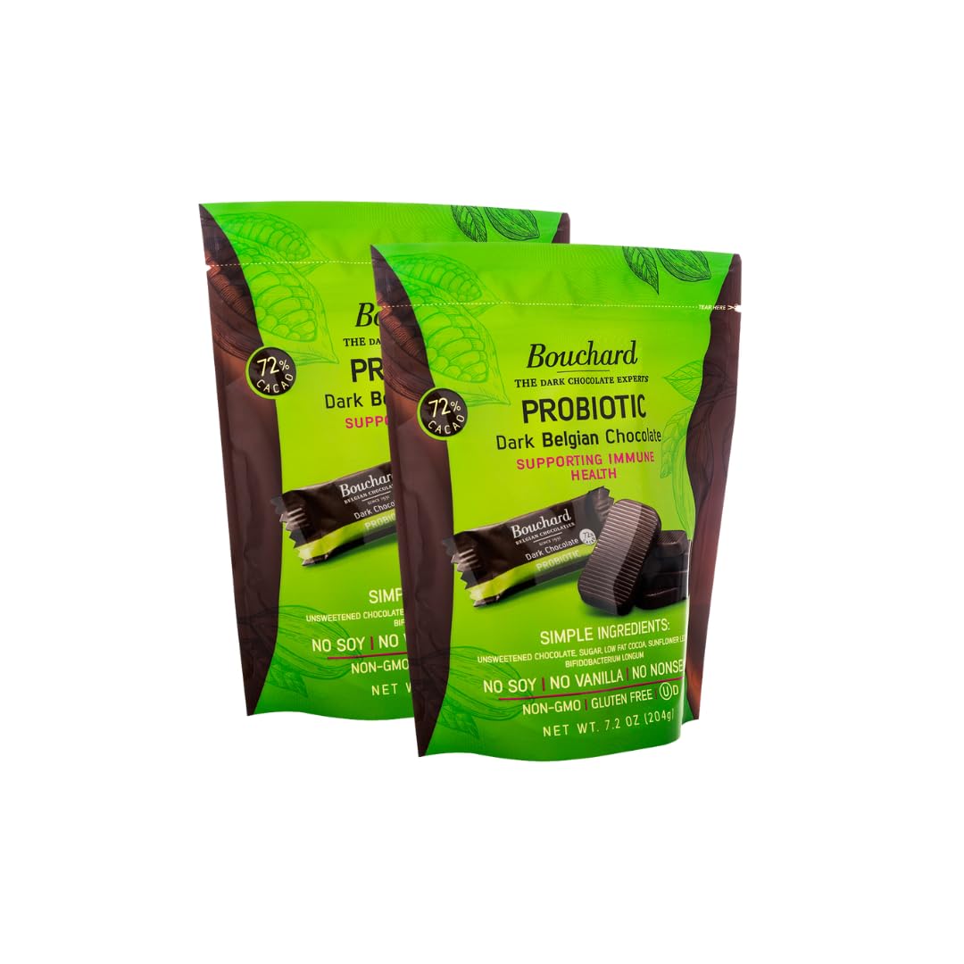 Bouchard Probiotic Dark Belgian Chocolate - 3 Pack of 72% Cacao