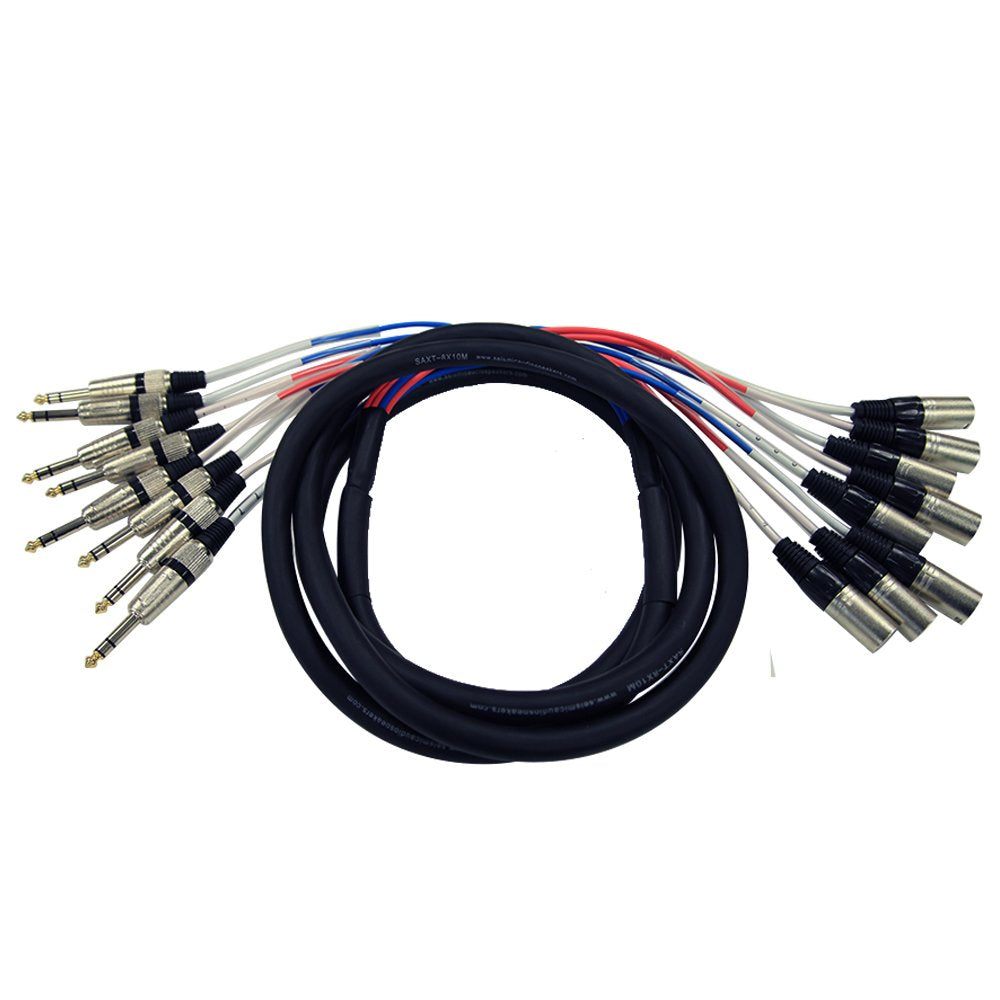 Seismic Audio SAXT-8x10M 8 Channel 10ft XLR Male to TRS Snake Cable