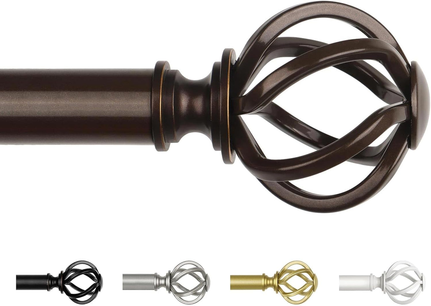 Long Curtain Rods for Windows 66 to 120 Inch with Elegant Design